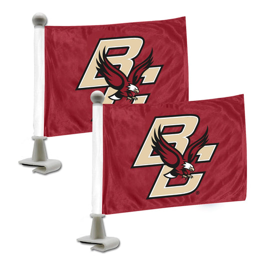 Boston College Eagles Ambassador Car Flags - 2 Pack Mini Auto Flags, 4in X 6in - Boston College