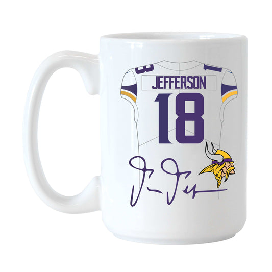Minnesota Vikings 15oz Justin Jefferson Jersey Sublimated Mug - Logo Brands - Flyclothing LLC