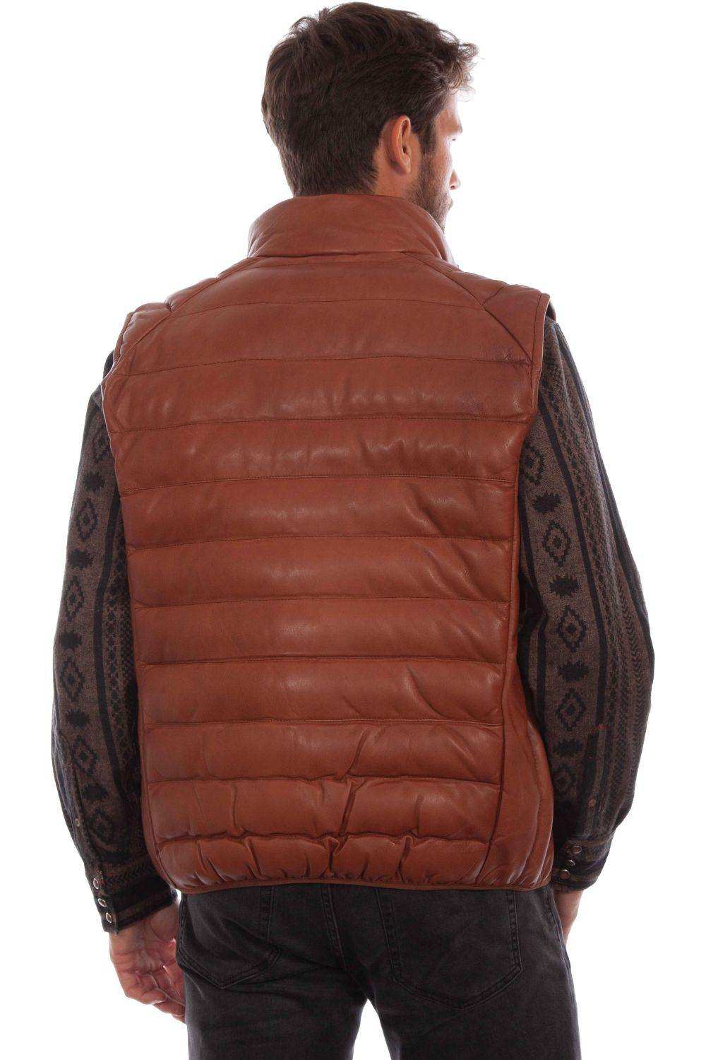 Scully COGNAC SOFT LAMB MEN'S VEST - Scully Leather - Flyclothing LLC