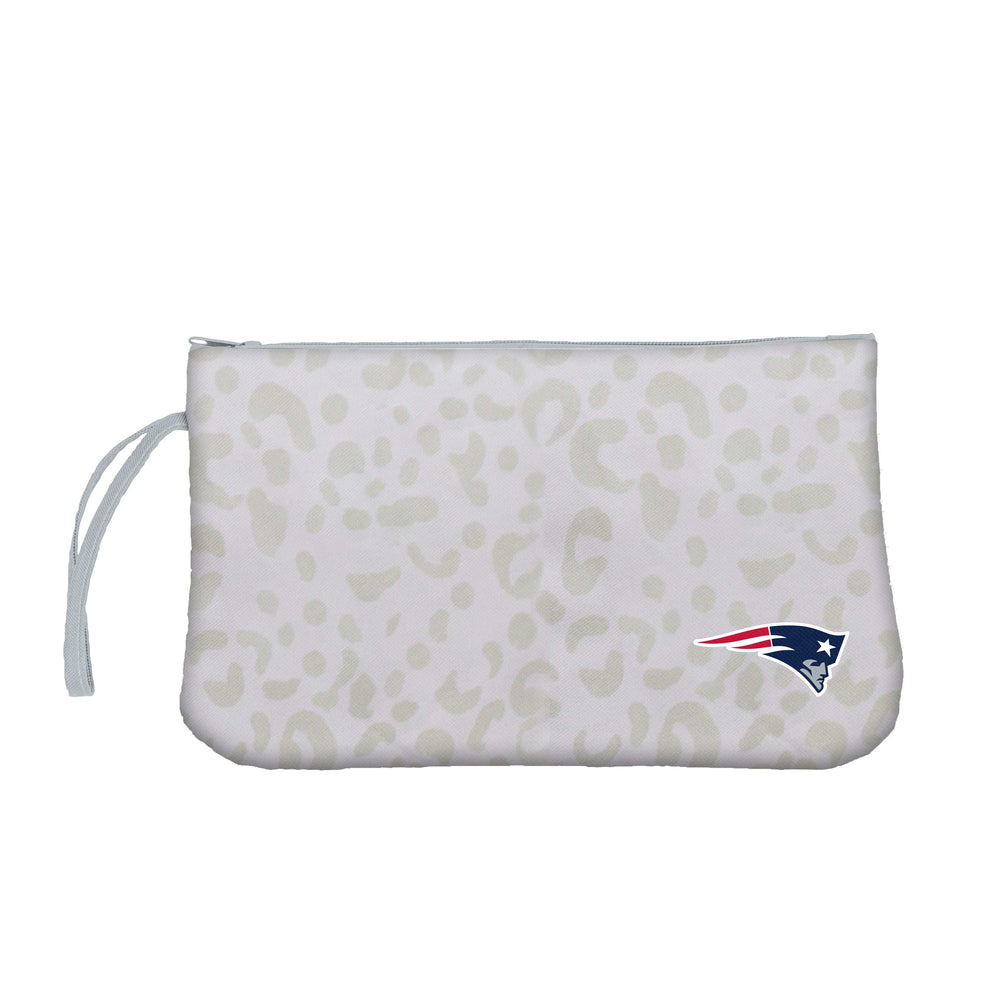 New England Patriots Leopard Print Wristlet - Logo Brands - Flyclothing LLC