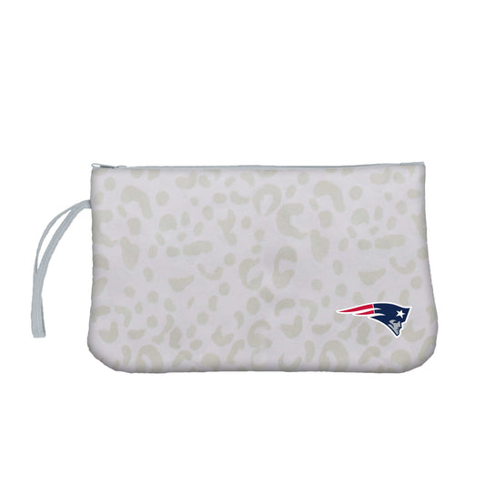 New England Patriots Leopard Print Wristlet - Logo Brands - Flyclothing LLC