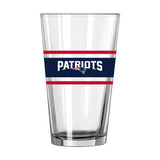 New England Patriots 16oz Stripe Pint Glass