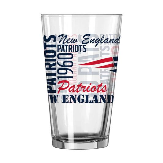 New England Patriots 16oz Spirit Pint Glass - Logo Brands - Flyclothing LLC