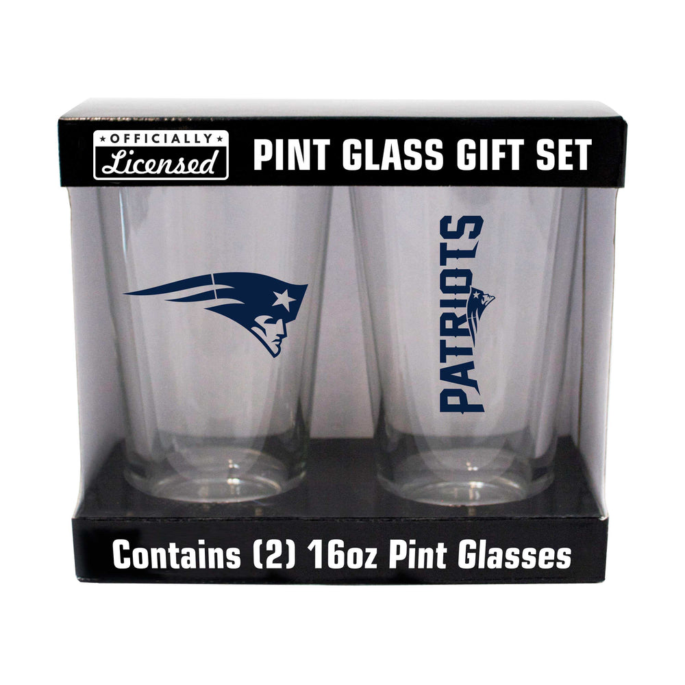 New England Patriots 16oz Gameday Pint Glass 2 Pack - Logo Brands - Flyclothing LLC