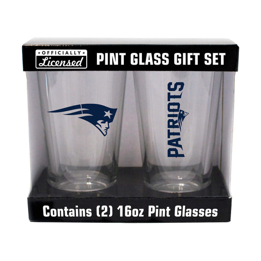 New England Patriots 16oz Gameday Pint Glass 2 Pack - Logo Brands - Flyclothing LLC