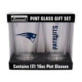 New England Patriots 16oz Gameday Pint Glass 2 Pack - Logo Brands - Flyclothing LLC