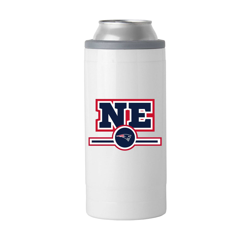 New England Patriots Letterman 12 oz Slim Can Coolie - Logo Brands - Flyclothing LLC