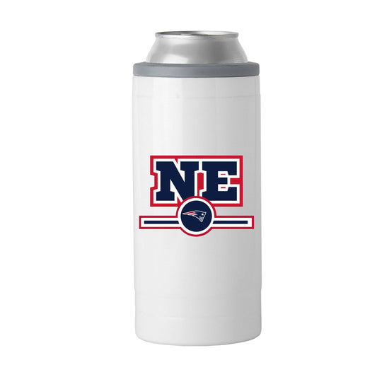New England Patriots Letterman 12 oz Slim Can Coolie - Logo Brands - Flyclothing LLC