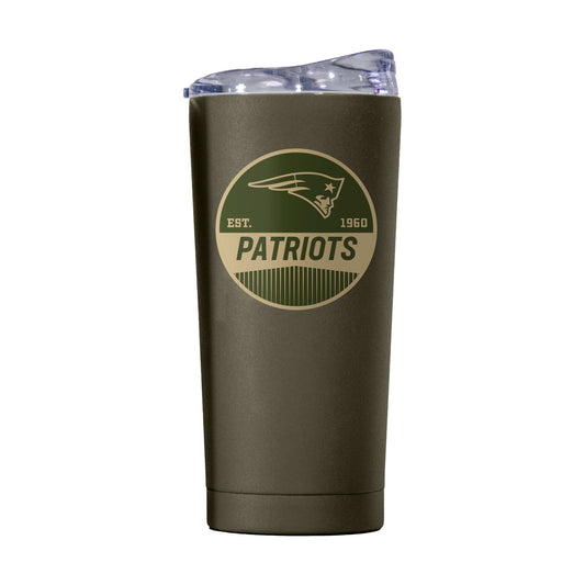 New England Patriots 20oz Badge Powder Coat Tumbler - Logo Brands - Flyclothing LLC