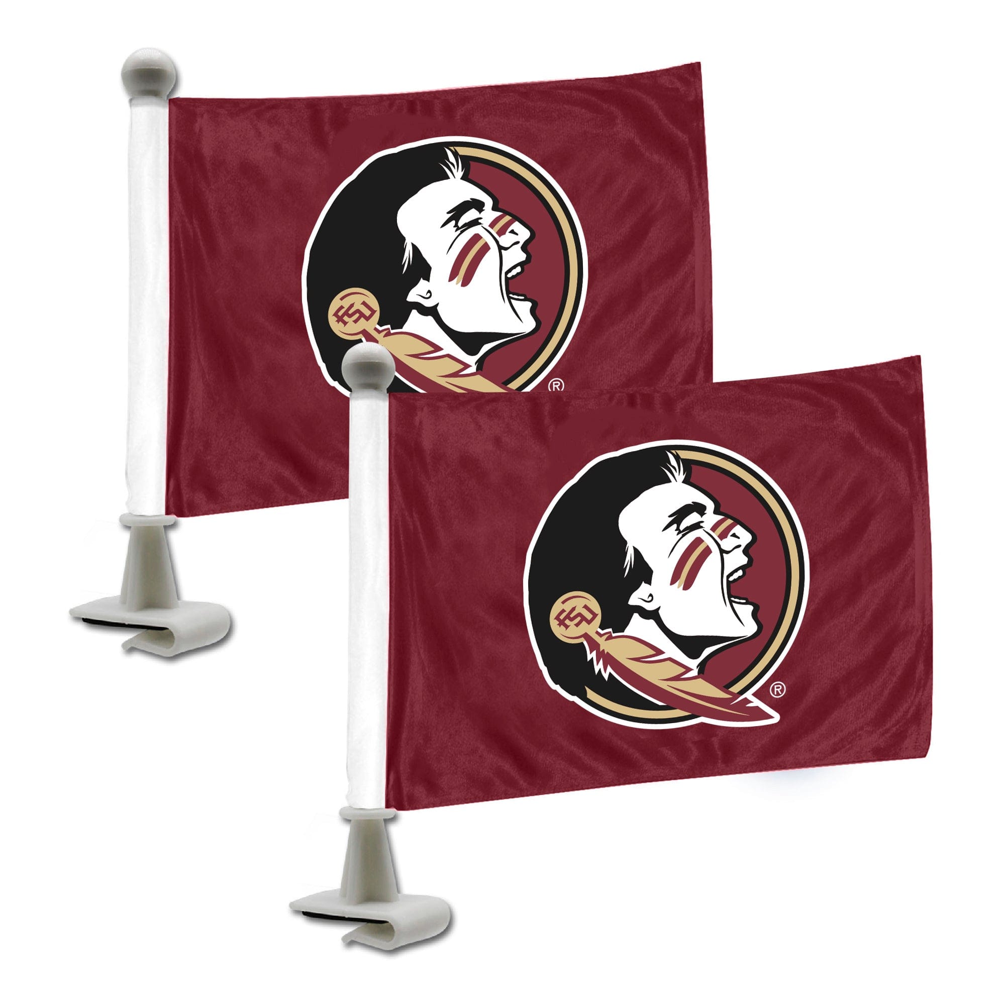 Florida State Seminoles Ambassador Car Flags - 2 Pack Mini Auto Flags, 4in X 6in - Florida State
