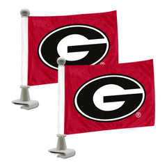 Georgia Bulldogs Ambassador Car Flags - 2 Pack Mini Auto Flags, 4in X 6in - Georgia