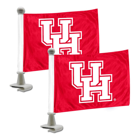 Houston Cougars Ambassador Car Flags - 2 Pack Mini Auto Flags, 4in X 6in - Houston