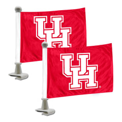 Houston Cougars Ambassador Car Flags - 2 Pack Mini Auto Flags, 4in X 6in - Houston