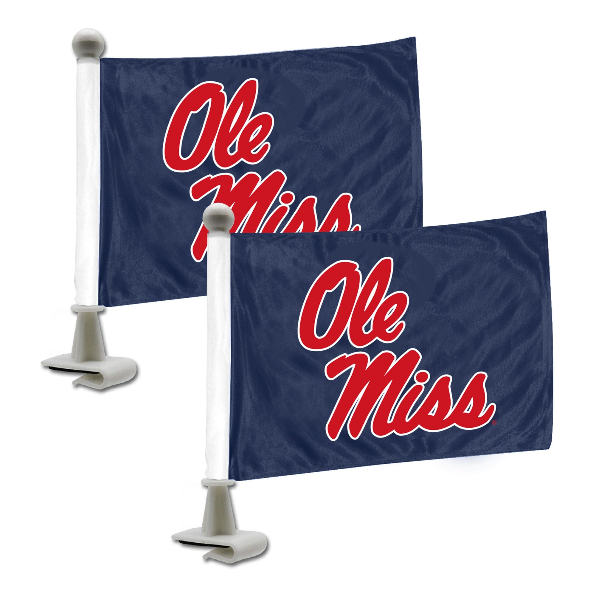 Ole Miss Rebels Ambassador Car Flags - 2 Pack Mini Auto Flags, 4in X 6in - Ole Miss
