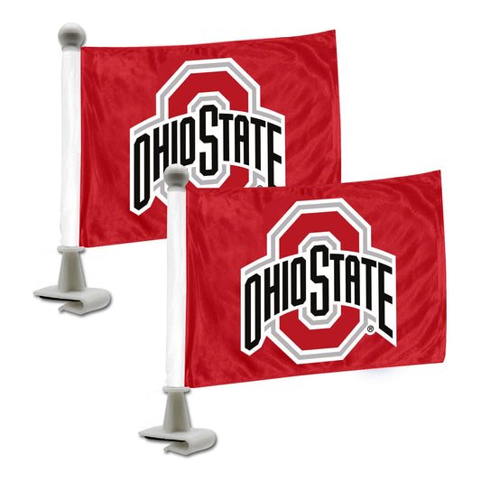 Ohio State Buckeyes Ambassador Car Flags - 2 Pack Mini Auto Flags, 4in X 6in - Ohio State