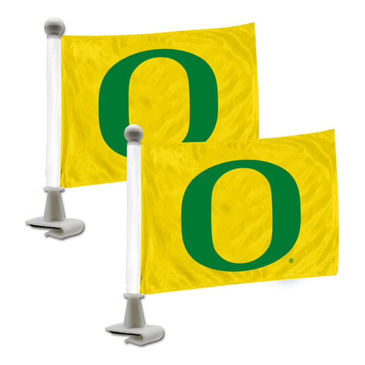 Oregon Ducks Ambassador Car Flags - 2 Pack Mini Auto Flags, 4in X 6in - Oregon