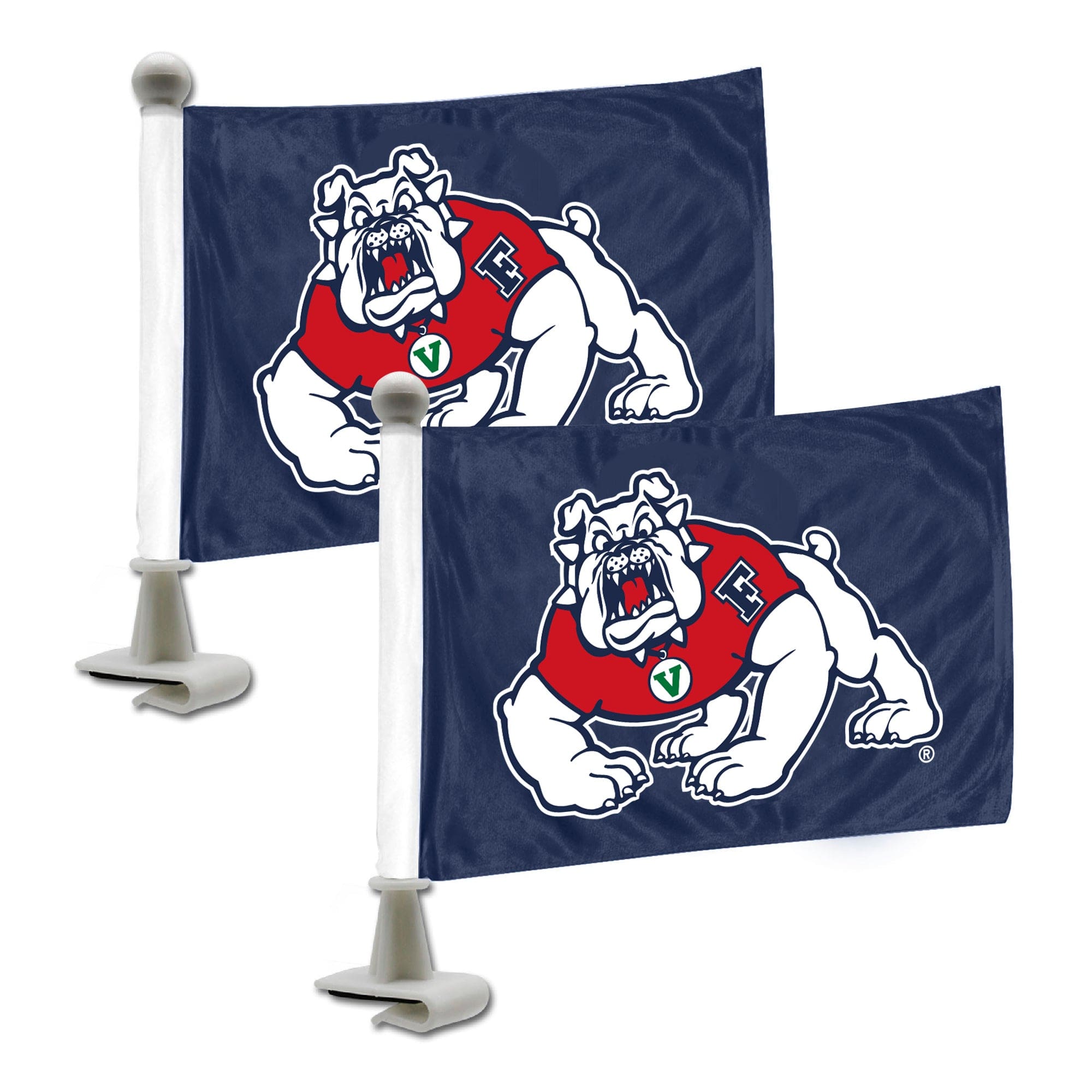 Fresno State Bulldogs Ambassador Car Flags - 2 Pack Mini Auto Flags, 4in X 6in - Fresno State