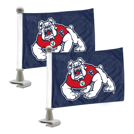 Fresno State Bulldogs Ambassador Car Flags - 2 Pack Mini Auto Flags, 4in X 6in - Fresno State