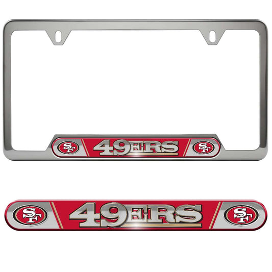 San Francisco 49ers Embossed License Plate Frame, 6.25in x 12.25in - San Francisco 49ers
