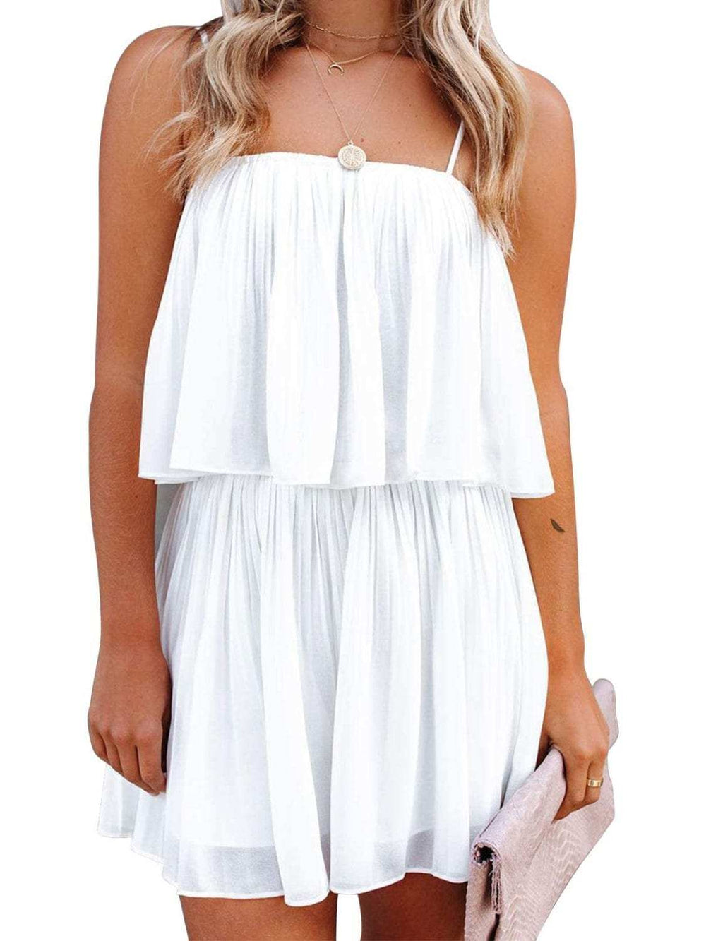 Ruched Spaghetti Strap Romper - Trendsi - Flyclothing LLC