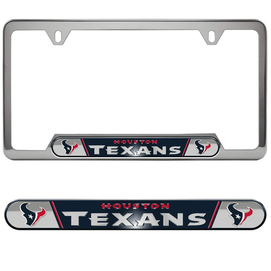 Houston Texans Embossed License Plate Frame, 6.25in x 12.25in - Houston Texans