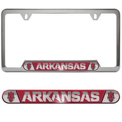 Arkansas Razorbacks Embossed License Plate Frame, 6.25in x 12.25in - Arkansas