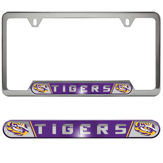 LSU Tigers Embossed License Plate Frame, 6.25in x 12.25in - LSU