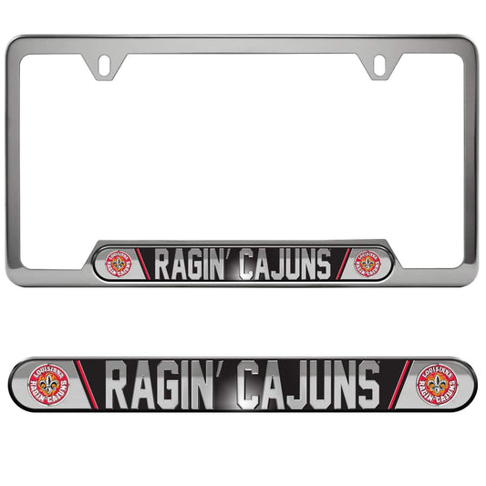 Louisiana-Lafayette Ragin' Cajuns Embossed License Plate Frame, 6.25in x 12.25in - Louisiana-Lafayette