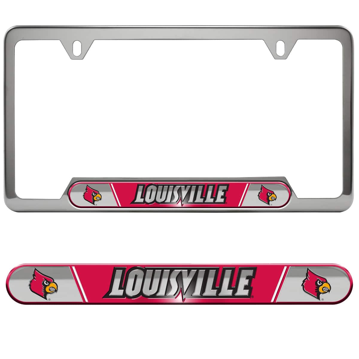 Louisville Cardinals Embossed License Plate Frame, 6.25in x 12.25in - Louisville