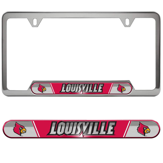 Louisville Cardinals Embossed License Plate Frame, 6.25in x 12.25in - Louisville