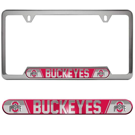 Ohio State Buckeyes Embossed License Plate Frame, 6.25in x 12.25in - Ohio State