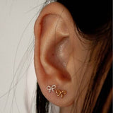 Copper Bow Stud Earrings - Trendsi