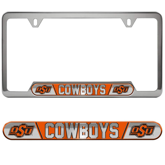 Oklahoma State Cowboys Embossed License Plate Frame, 6.25in x 12.25in - Oklahoma State