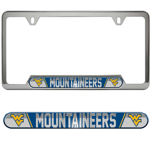 West Virginia Mountaineers Embossed License Plate Frame, 6.25in x 12.25in