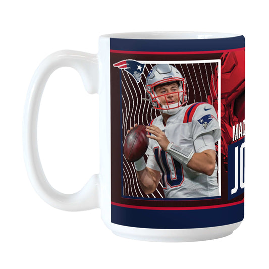 NE Patriots 15oz Mac Jones Image Sublimated Mug - Logo Brands - Flyclothing LLC