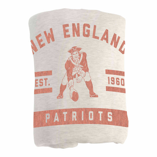 New England Patriots Retro Sublimated Sweatshirt Blanket - Logo Brands - Flyclothing LLC