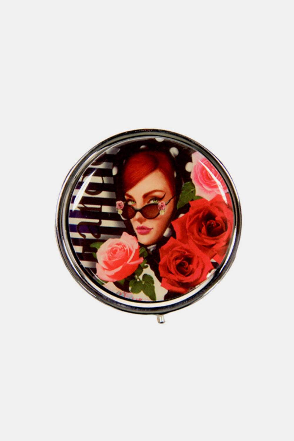 Nicole Lee USA Print Metallic Circular Small Pill Case - Trendsi - Flyclothing LLC