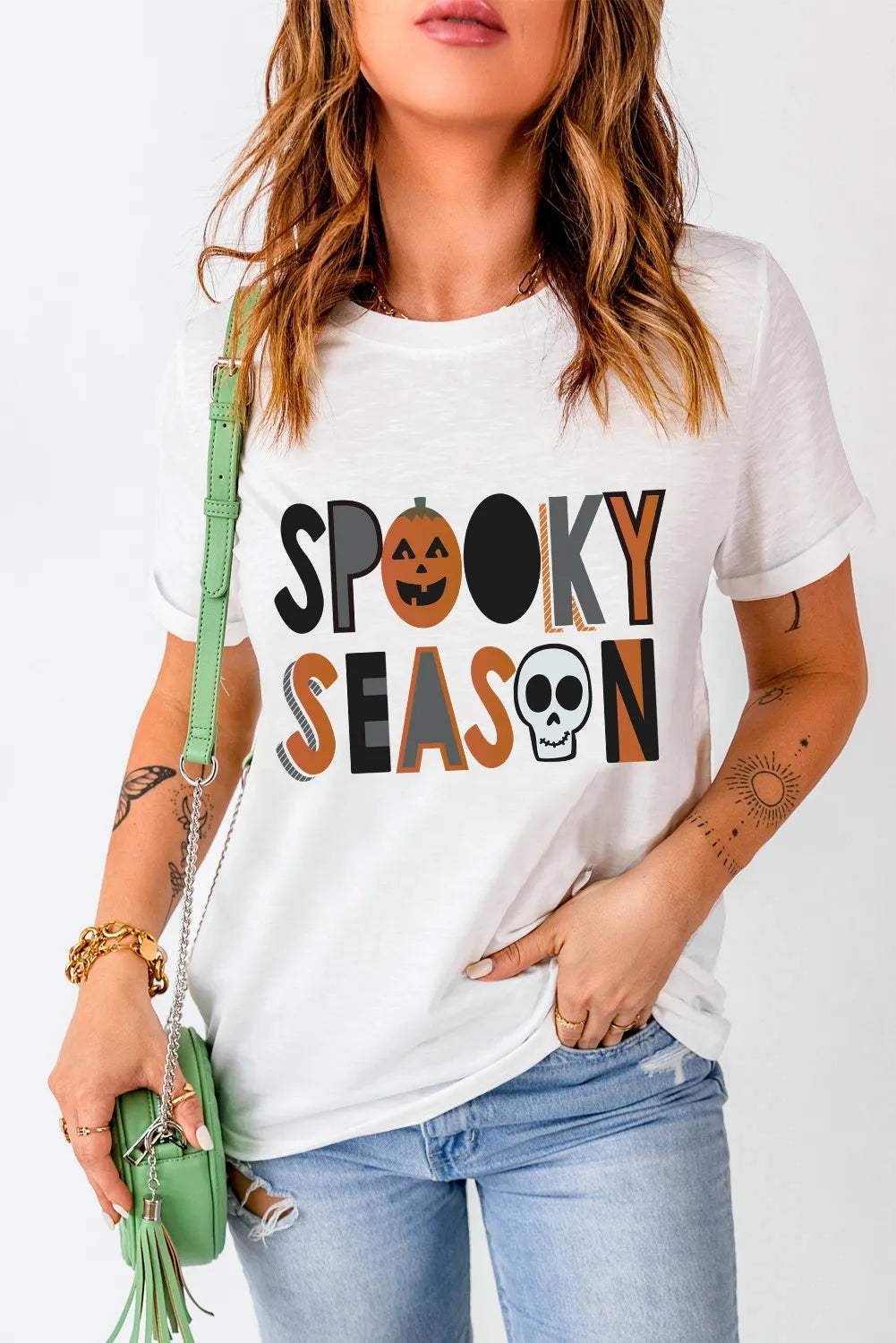 Letter Graphic Round Neck Short Sleeve T-Shirt - Trendsi - Flyclothing LLC