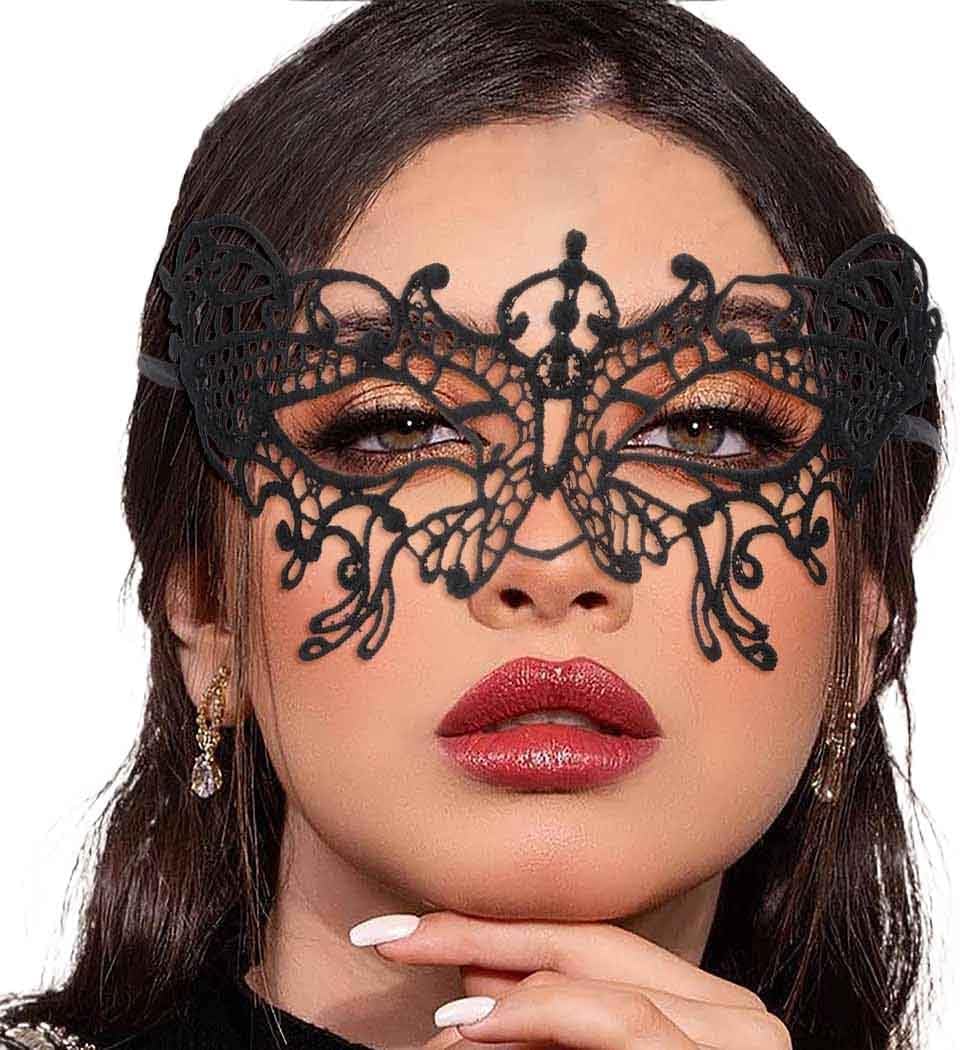 Masquerade Lace Mask Women Black Lace Masks Costume Party Proms Face Mask Halloween Eye Mask - SHOMICOBOUTIQUE - Flyclothing LLC