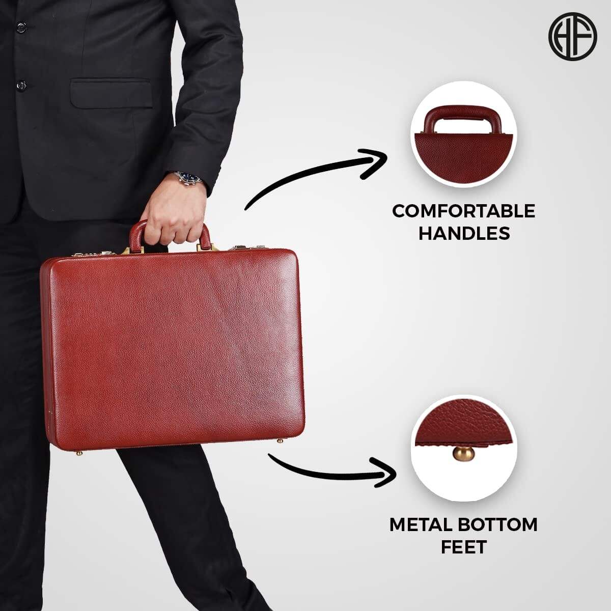Expandable Office Suitcase Briefcase - Classy Leather Bags - Flyclothing LLC