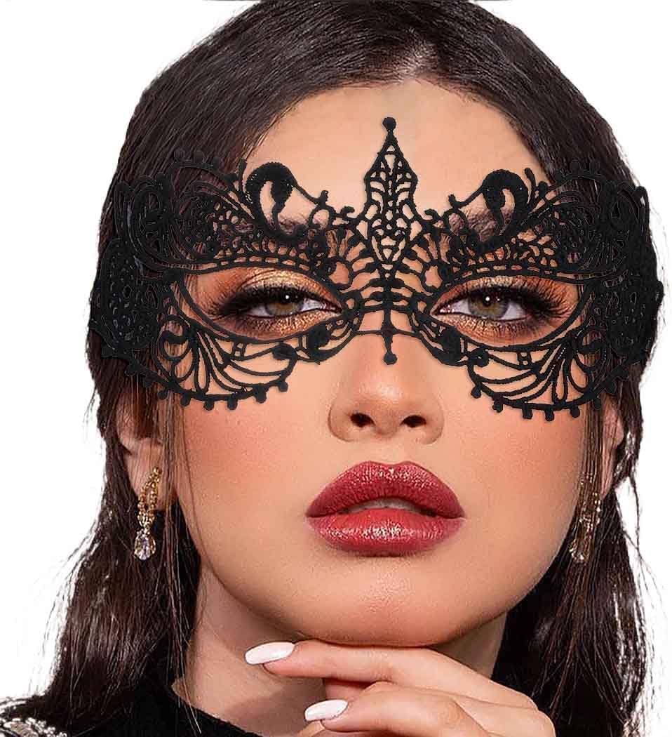 Masquerade Lace Mask Women Black Lace Masks Costume Party Proms Face Mask Halloween Eye Mask - SHOMICOBOUTIQUE - Flyclothing LLC