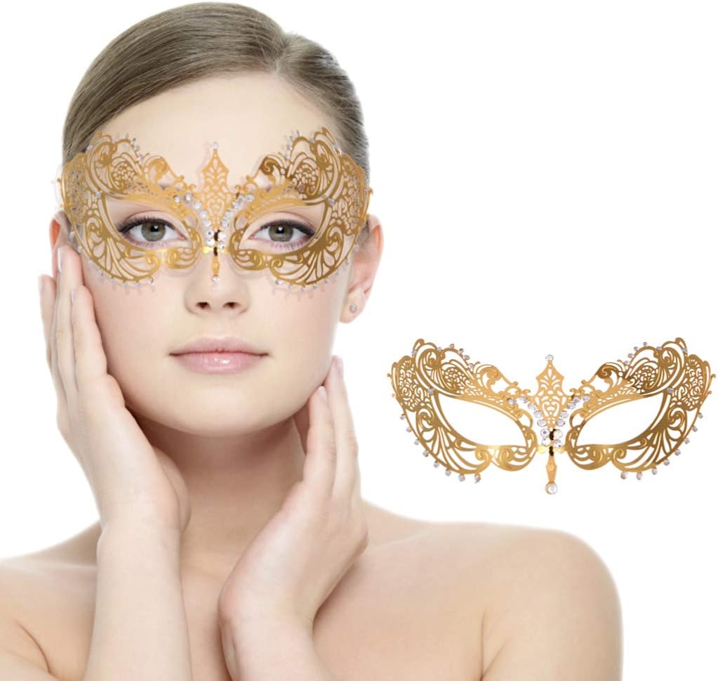 Mask for Women Venetian Metal Party For Carnival Halloween Costume Cosplay - SHOMICOBOUTIQUE - Flyclothing LLC