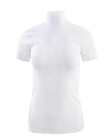 Basic Cotton Women's Short-Sleeve Mock-Neck Shirt 676 — Made in Italy