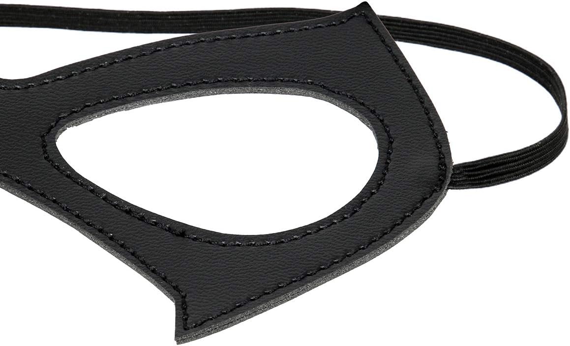 Luxury Black Red Leather Half Cat Eye Costume Mask Halloween Cosplay Fancy Dress Make Up Masquerade Party Props - SHOMICOBOUTIQUE - Flyclothing LLC