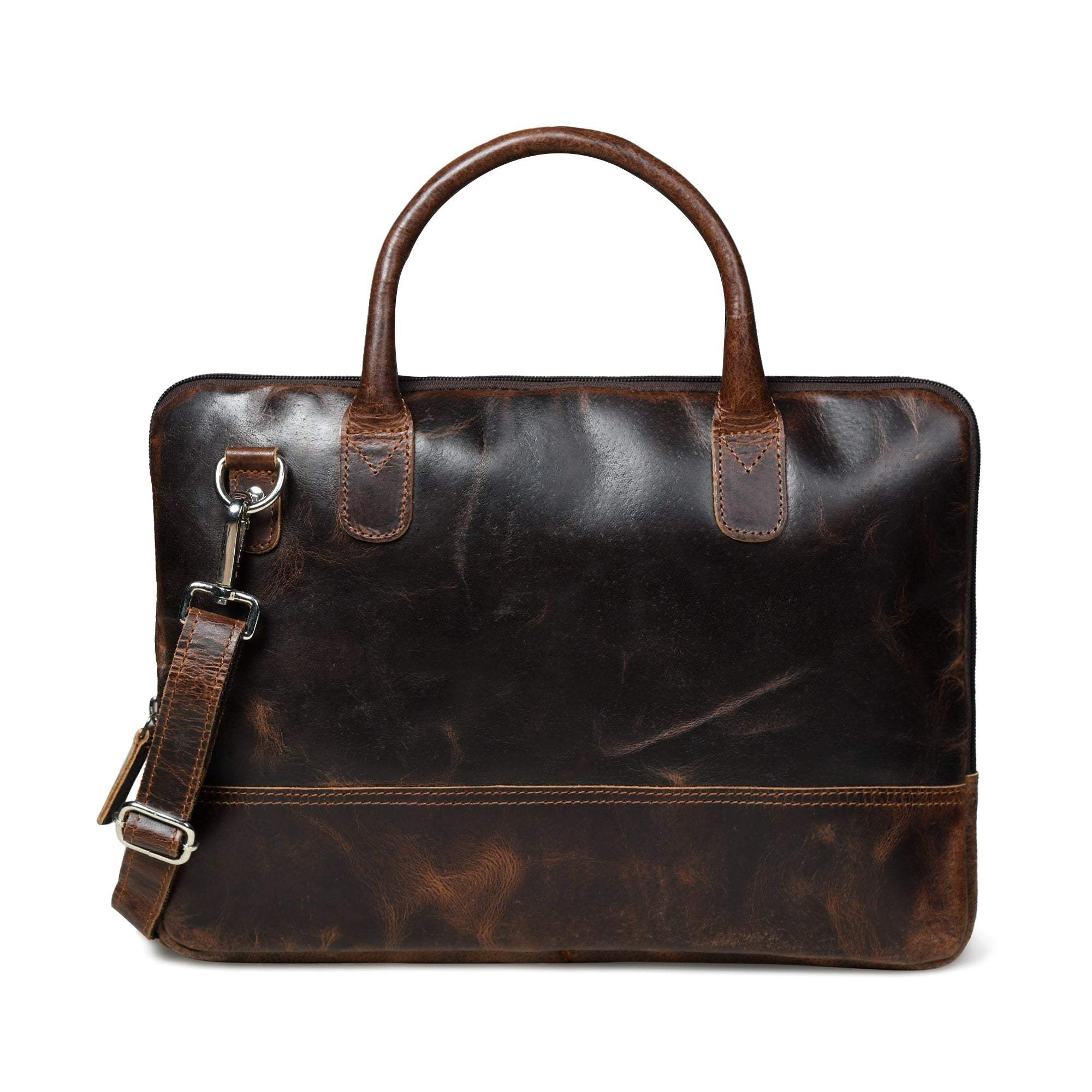 Modernist Leather Laptop Bag-Dark Brown - Classy Leather Bags - Flyclothing LLC