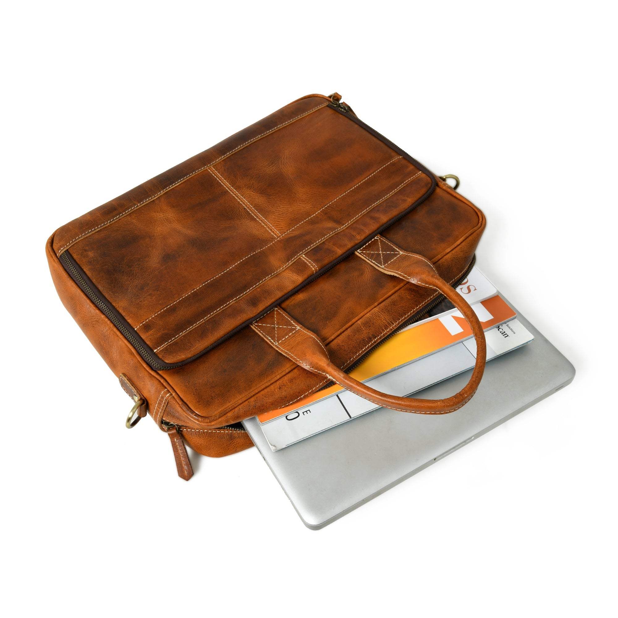 Bison Elite Office Briefcase - Classy Leather Bags - Flyclothing LLC
