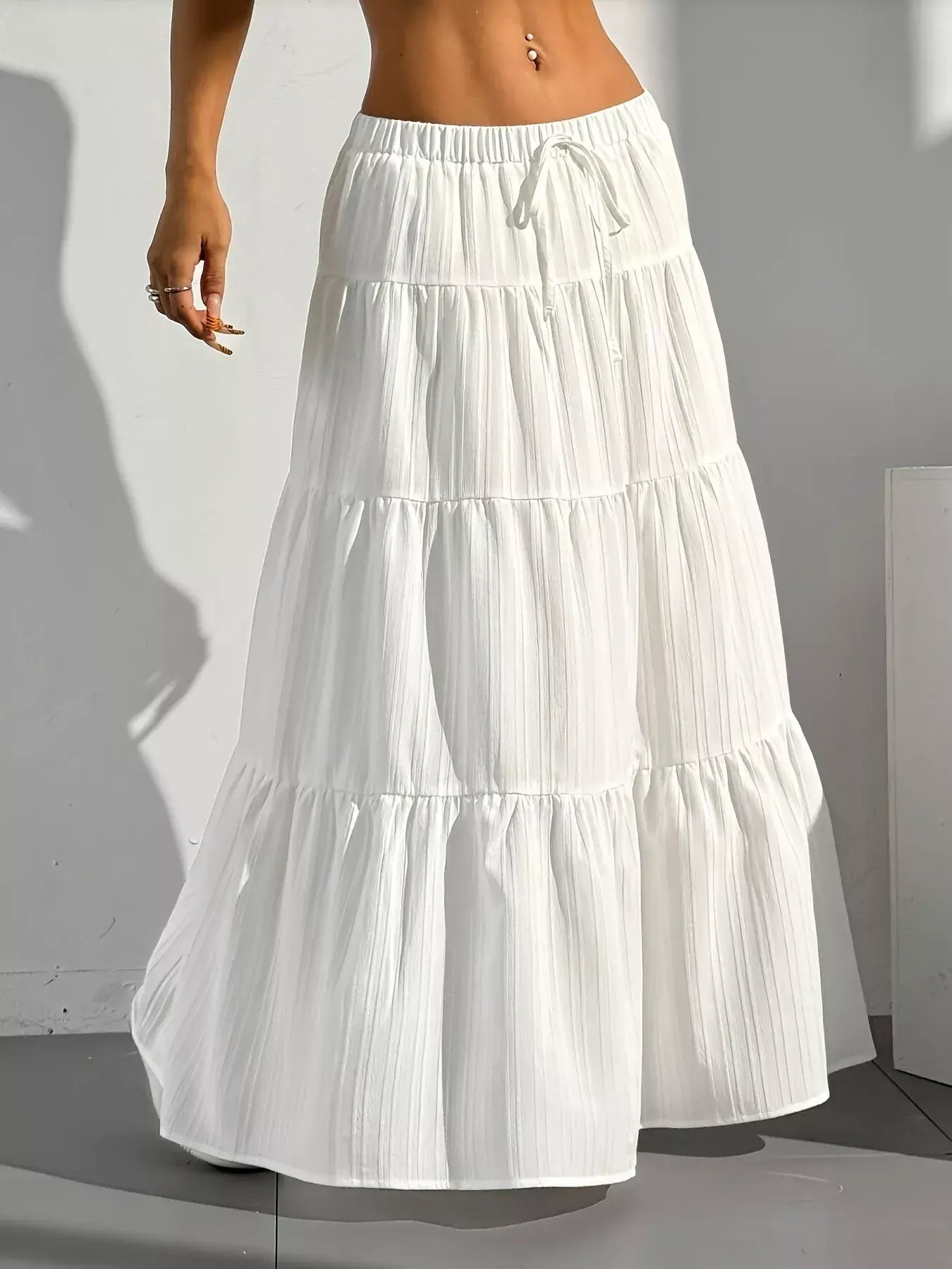 Flowy Tiered Maxi Skirt - Trendsi - Flyclothing LLC