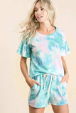 BiBi Tie Dye Print Casual Shorts with Twill - Trendsi - Flyclothing LLC