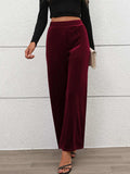 Elastic Waist Wide Leg Pants - Trendsi - Flyclothing LLC