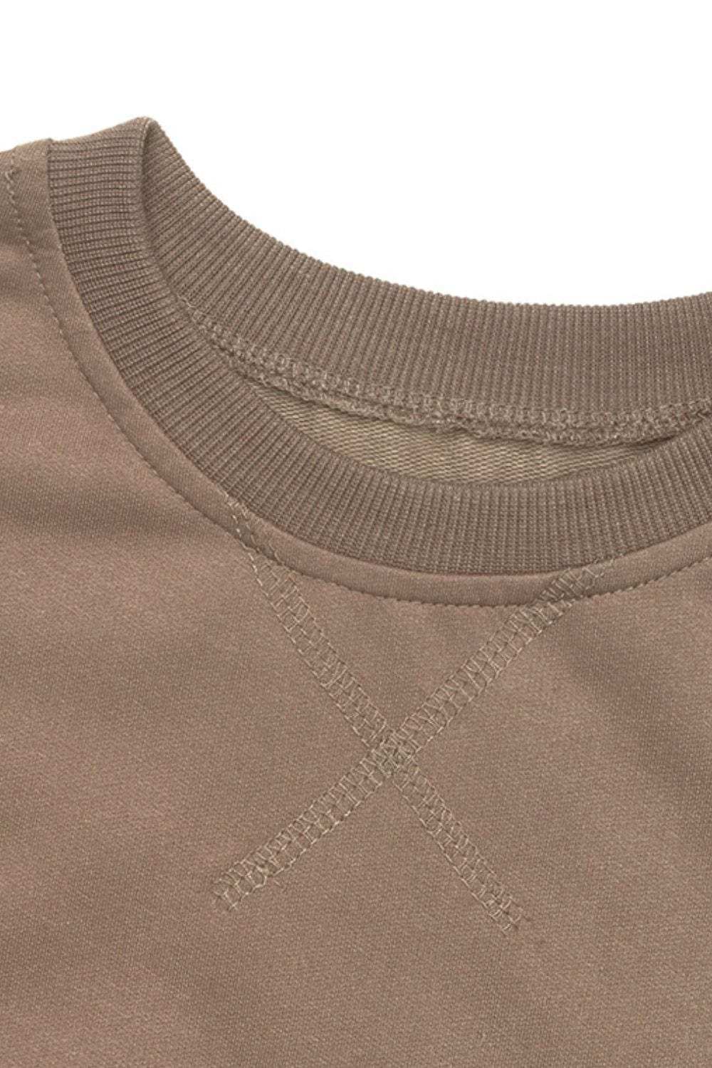 Perfee Round Neck Long Sleeve Top and Pants Set - Trendsi - Flyclothing LLC